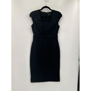 Banana Republic Womens Black Sheath‎ Dress Size 2 Cotton Blend